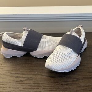 Sorel White and Gray Athletic Slip-On Shoes